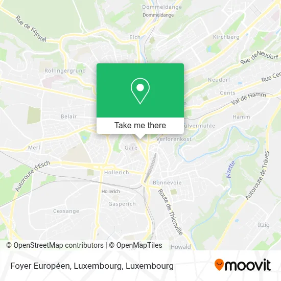 Foyer Européen, Luxembourg map