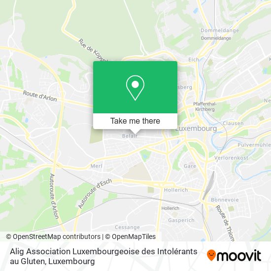 Alig Association Luxembourgeoise des Intolérants au Gluten Karte