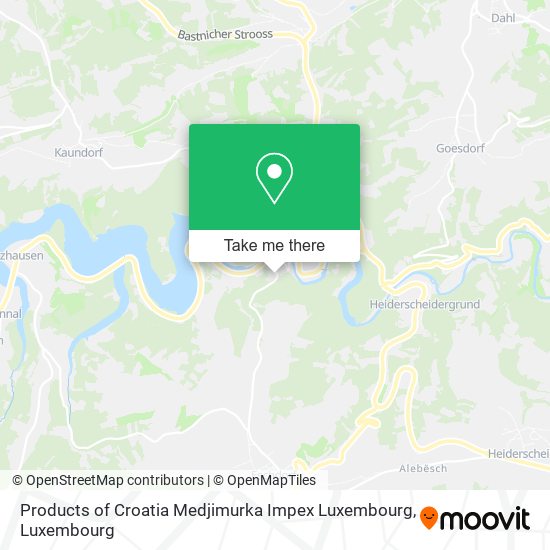 Products of Croatia Medjimurka Impex Luxembourg Karte