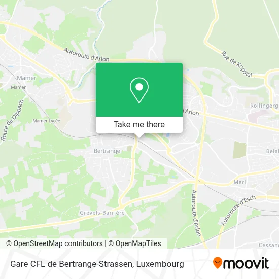 Gare CFL de Bertrange-Strassen map
