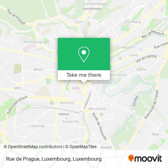 Rue de Prague, Luxembourg map
