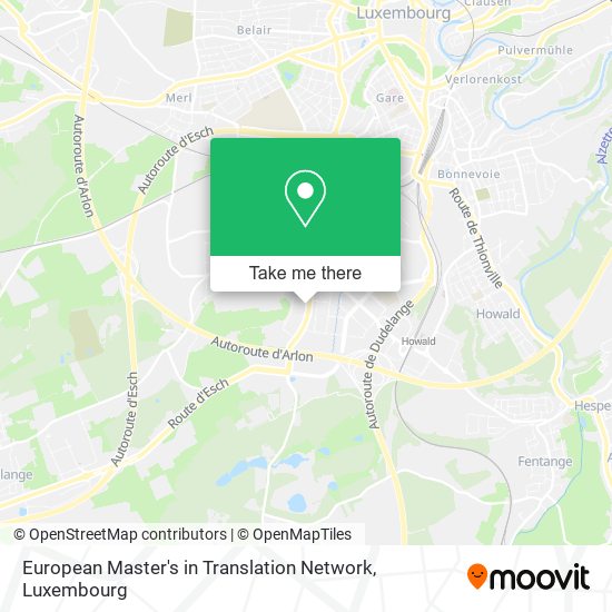 European Master's in Translation Network Karte