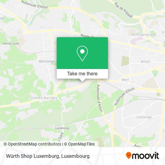 Würth Shop Luxemburg Karte