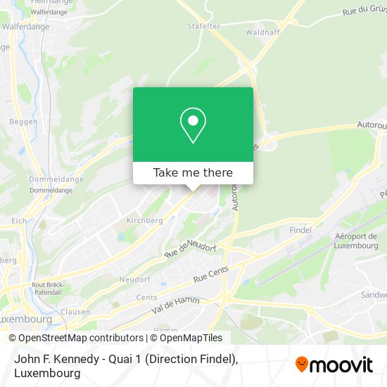 John F. Kennedy - Quai 1 (Direction Findel) map