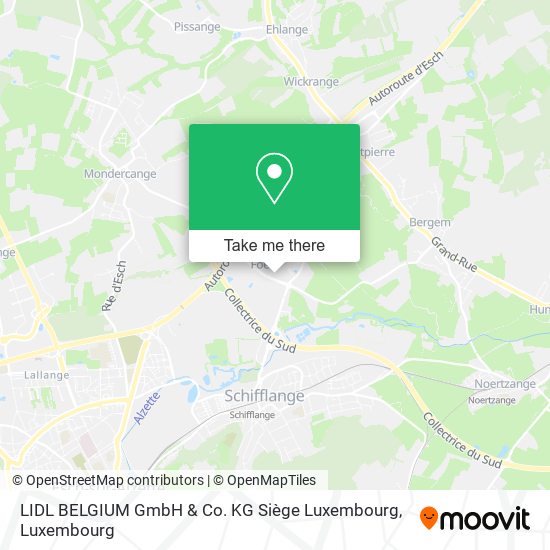 LIDL BELGIUM GmbH & Co. KG Siège Luxembourg Karte