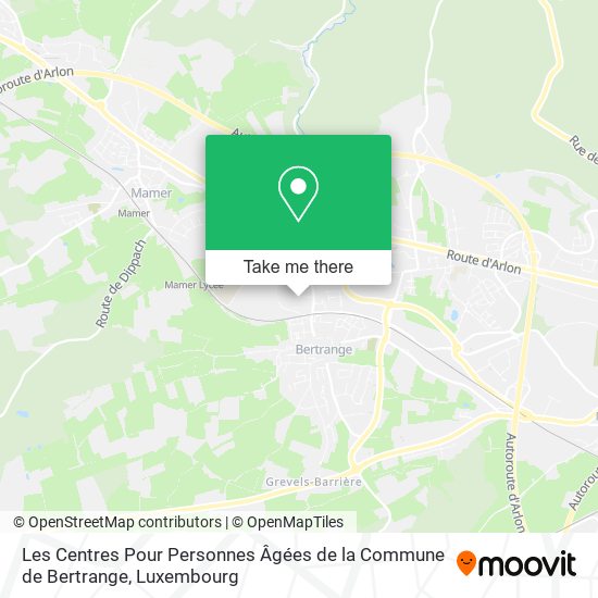 Les Centres Pour Personnes Âgées de la Commune de Bertrange map