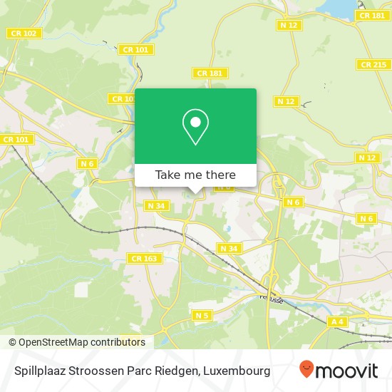 Spillplaaz Stroossen Parc Riedgen Karte