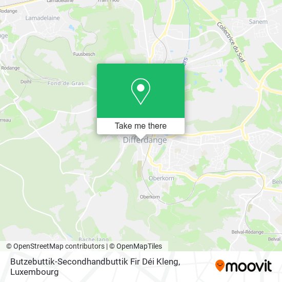 Butzebuttik-Secondhandbuttik Fir Déi Kleng map
