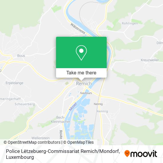 Police Lëtzebuerg-Commissariat Remich / Mondorf map