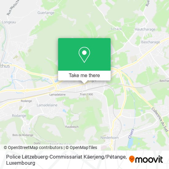 Police Lëtzebuerg-Commissariat Käerjeng / Pétange map