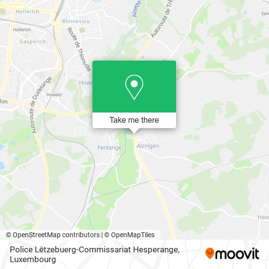 Police Lëtzebuerg-Commissariat Hesperange map