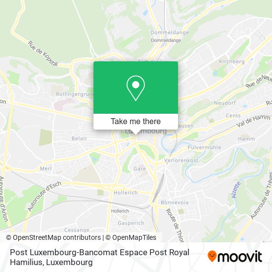 Post Luxembourg-Bancomat Espace Post Royal Hamilius map