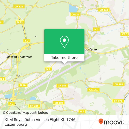 KLM Royal Dutch Airlines Flight KL 1746 Karte