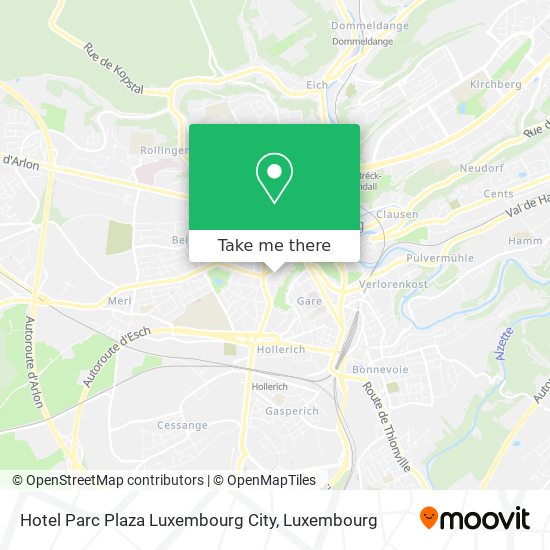 Hotel Parc Plaza Luxembourg City map
