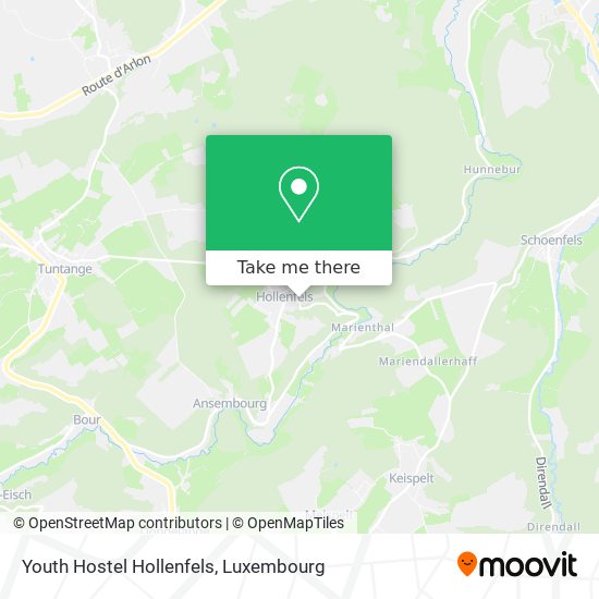 Youth Hostel Hollenfels Karte