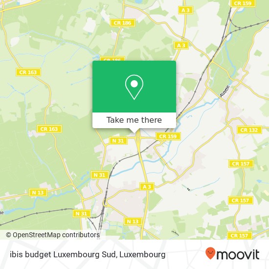 ibis budget Luxembourg Sud map