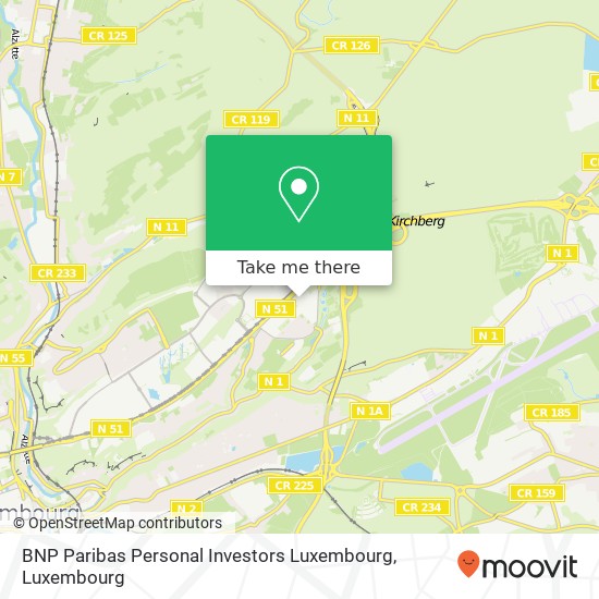 BNP Paribas Personal Investors Luxembourg map