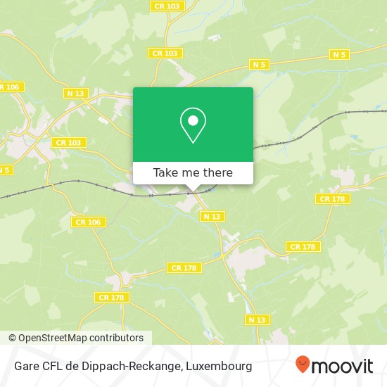Gare CFL de Dippach-Reckange map