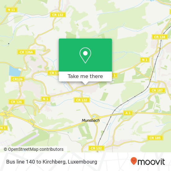 Bus line 140 to Kirchberg map
