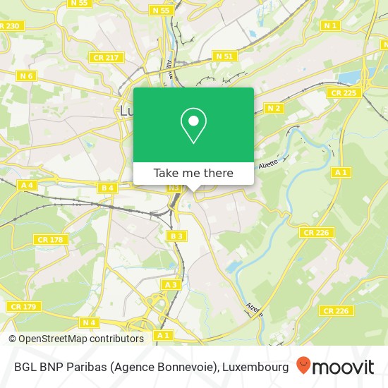 BGL BNP Paribas (Agence Bonnevoie) map