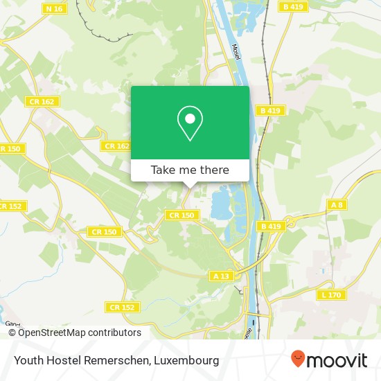 Youth Hostel Remerschen Karte