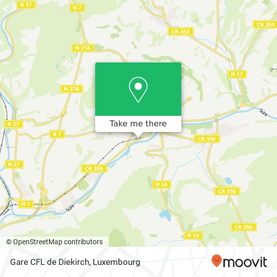 Gare CFL de Diekirch map