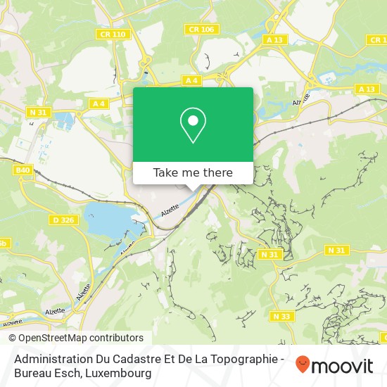 Administration Du Cadastre Et De La Topographie - Bureau Esch map