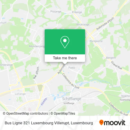 Bus Ligne 321 Luxembourg Villerupt map