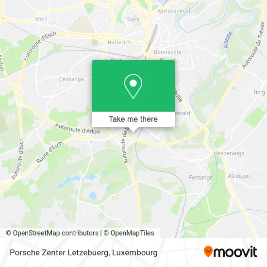 Porsche Zenter Letzebuerg map