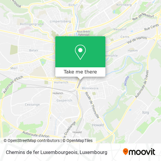 Chemins de fer Luxembourgeois map