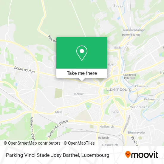 Parking Vinci Stade Josy Barthel map