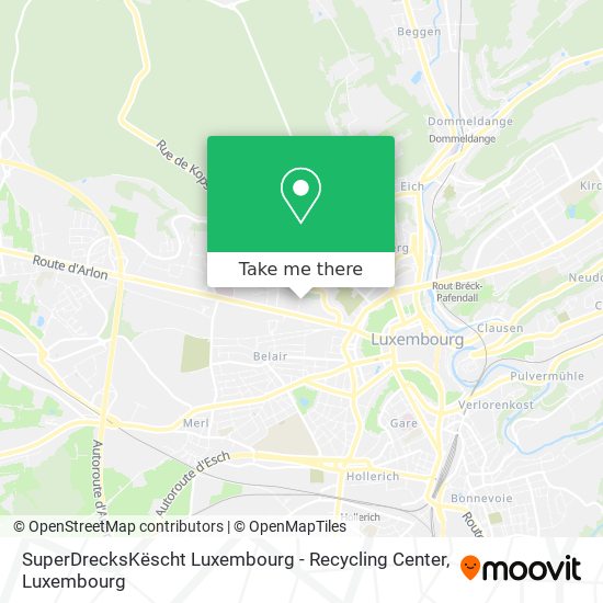 SuperDrecksKëscht Luxembourg - Recycling Center Karte