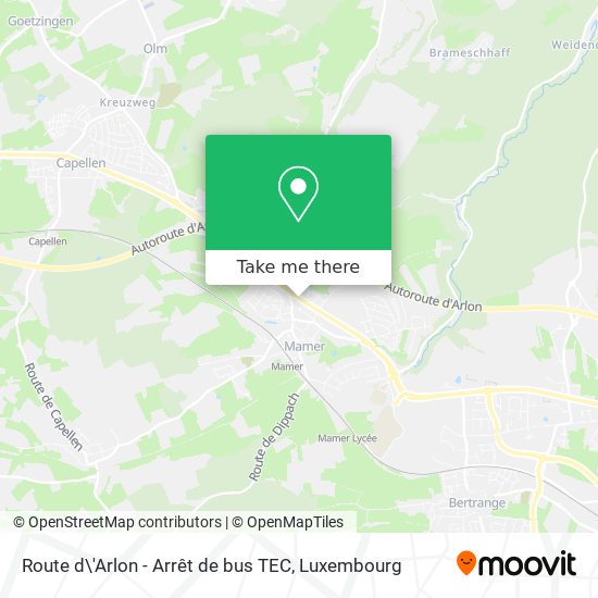 Route d\'Arlon - Arrêt de bus TEC map