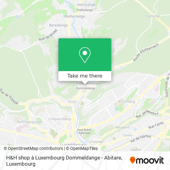 H&H shop à Luxembourg Dommeldange - Abitare map