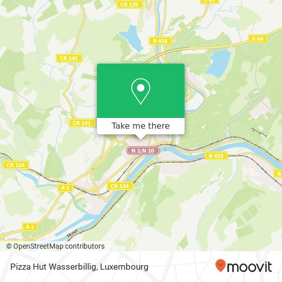 Pizza Hut Wasserbillig map