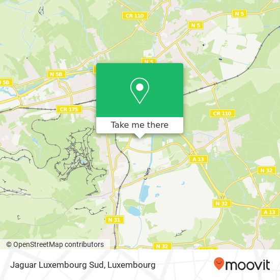 Jaguar Luxembourg Sud map