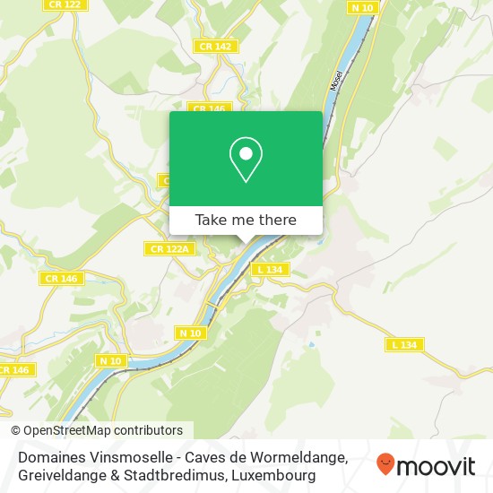 Domaines Vinsmoselle -      Caves de Wormeldange, Greiveldange & Stadtbredimus Karte
