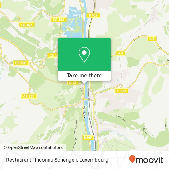 Restaurant l'Inconnu Schengen, N10 5445 Schengen map