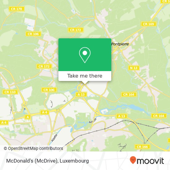 McDonald's (McDrive), 3, Rue du Brill 3898 Mondercange Karte