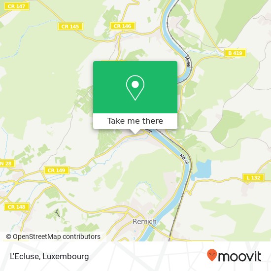L'Ecluse, Lauthegaass 5450 Stadtbredimus Karte