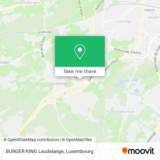 BURGER KING Leudelange map