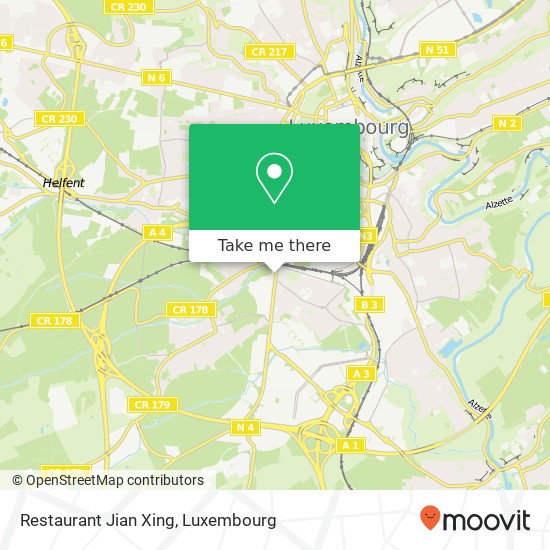 Restaurant Jian Xing, 202, Route d'Esch 1471 Luxembourg Karte