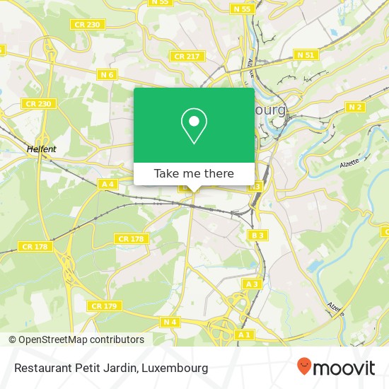 Restaurant Petit Jardin, 105, Route d'Esch 1471 Luxembourg Karte