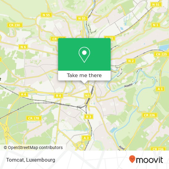 Tomcat, 1, Place de Paris 2314 Luxembourg Karte