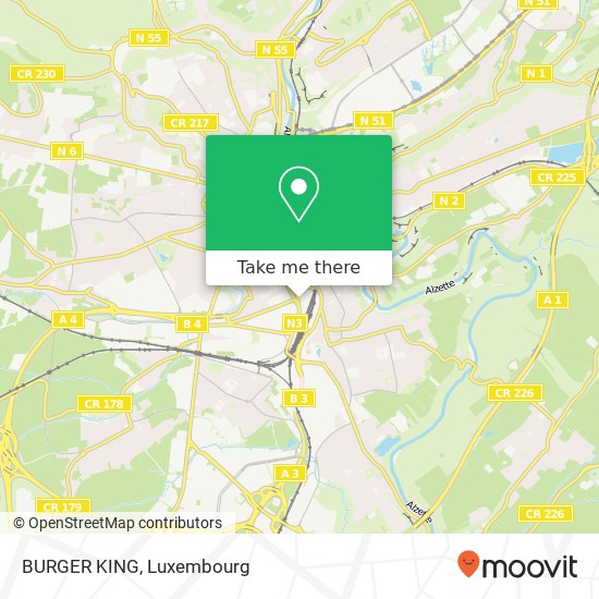 BURGER KING, 59, Avenue de la Gare 1611 Luxembourg map