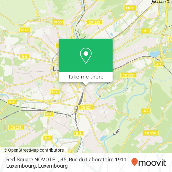 Red Square NOVOTEL, 35, Rue du Laboratoire 1911 Luxembourg map