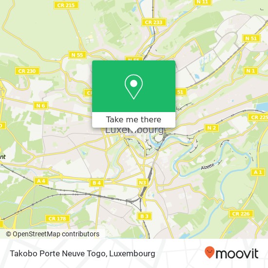 Takobo Porte Neuve Togo, Rue Chimay 1333 Luxembourg Karte