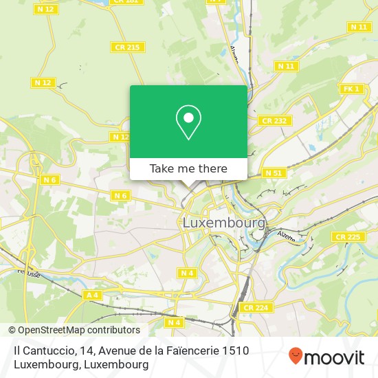 Il Cantuccio, 14, Avenue de la Faïencerie 1510 Luxembourg Karte