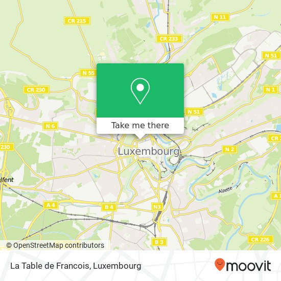 La Table de Francois, 25, Boulevard Royal 2449 Luxembourg map