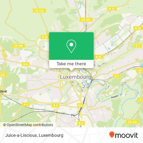 Juice-a-Liscious, 25, Boulevard Royal 2449 Luxembourg map